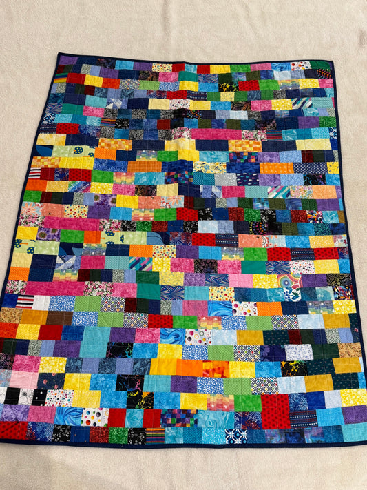 Checkered Multi-colored Lap Quilt