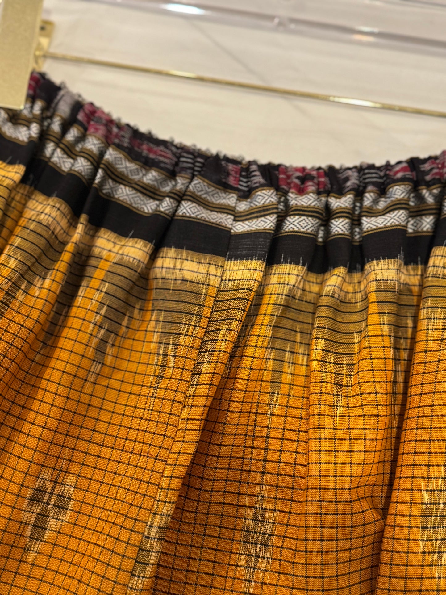 Upcycled Festive Maxi Skirt: Black & Orange