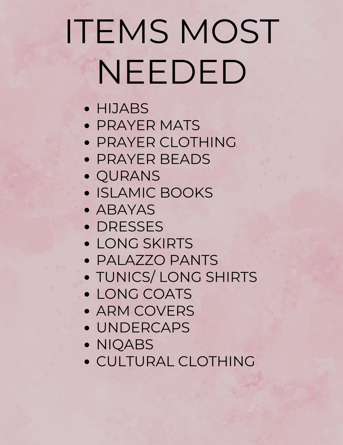 Donate Clothing to Barakah Community Closet