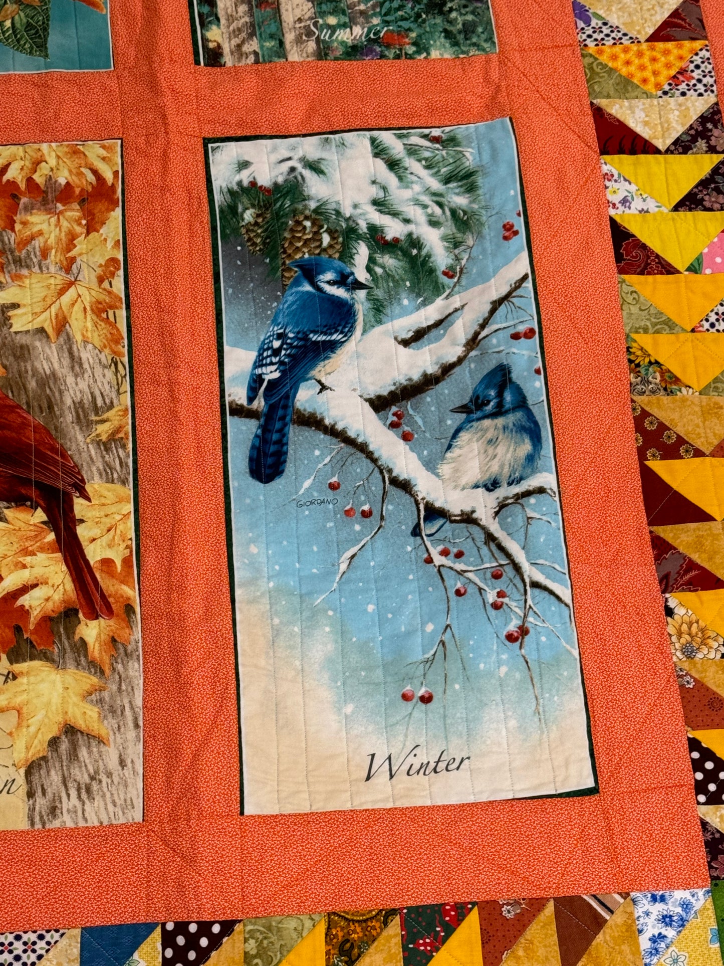 Seasonal Birds Lap Quilt