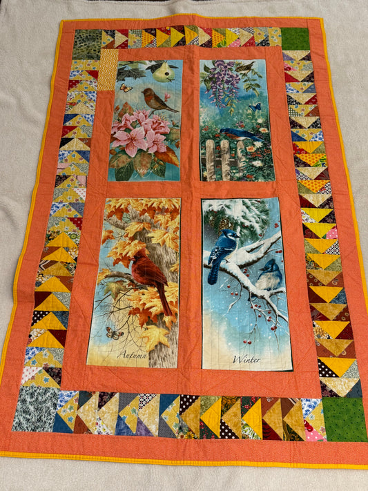 Seasonal Birds Lap Quilt
