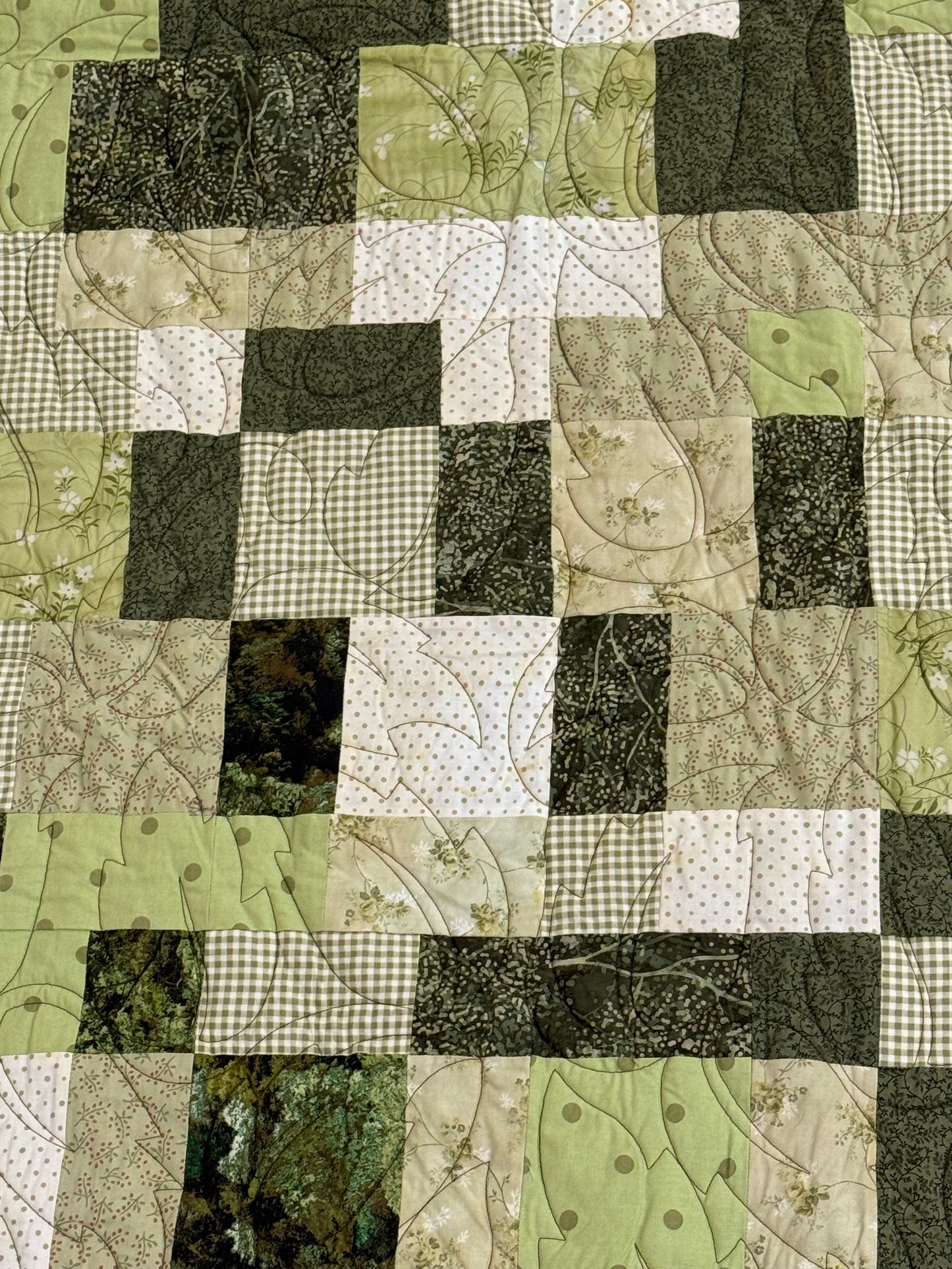 Checkered Sage & Forest Green Lap Quilt