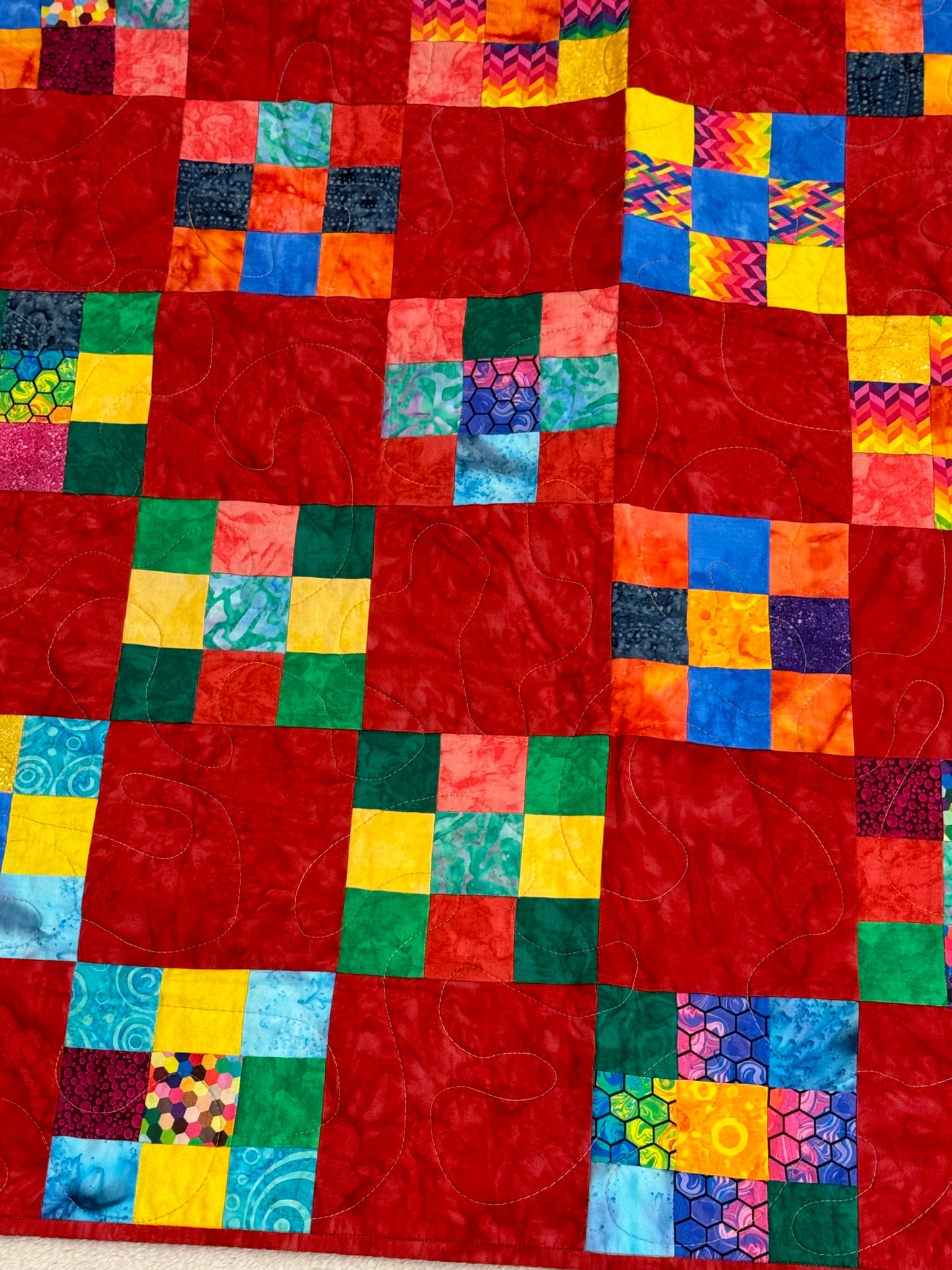 Red Checkered Lap Quilt