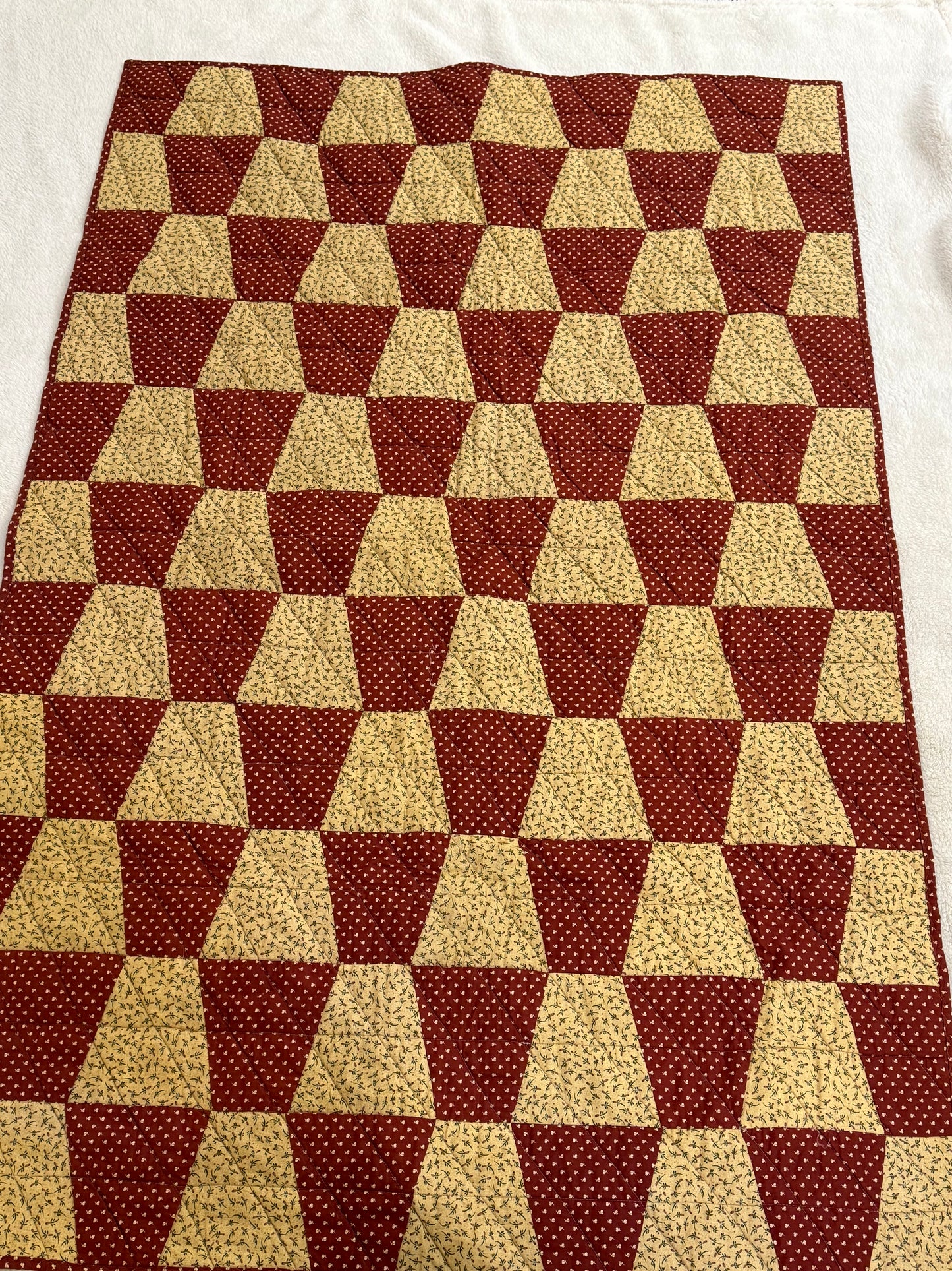 Checkered Brown & Golden Lap Quilt