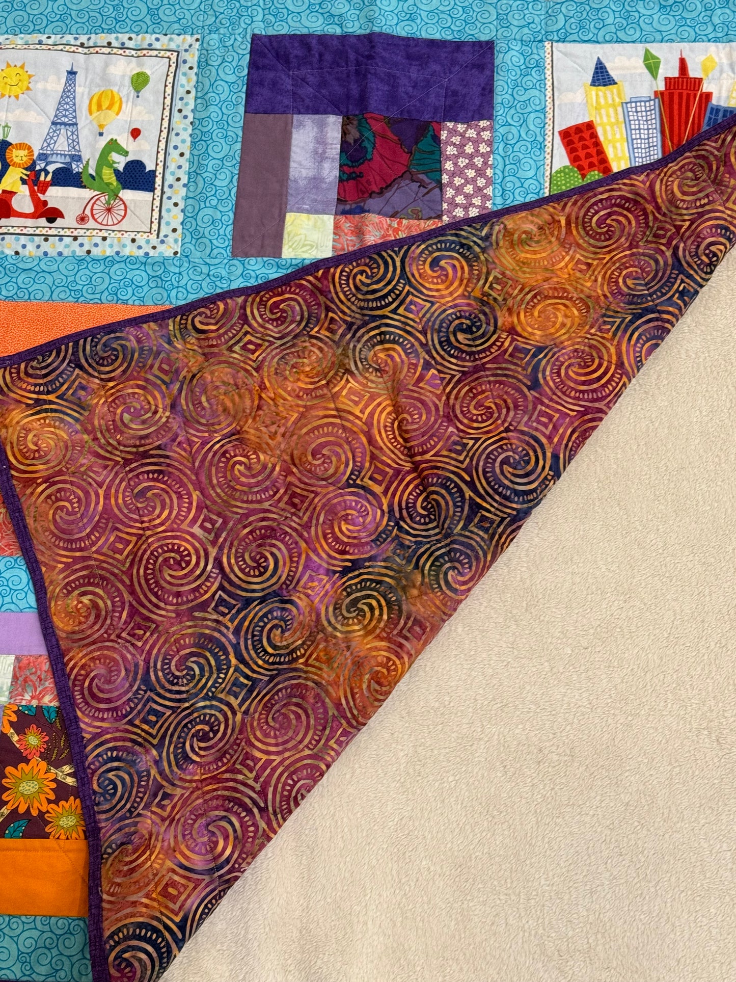 Multi-colored Checkered Children's Quilt