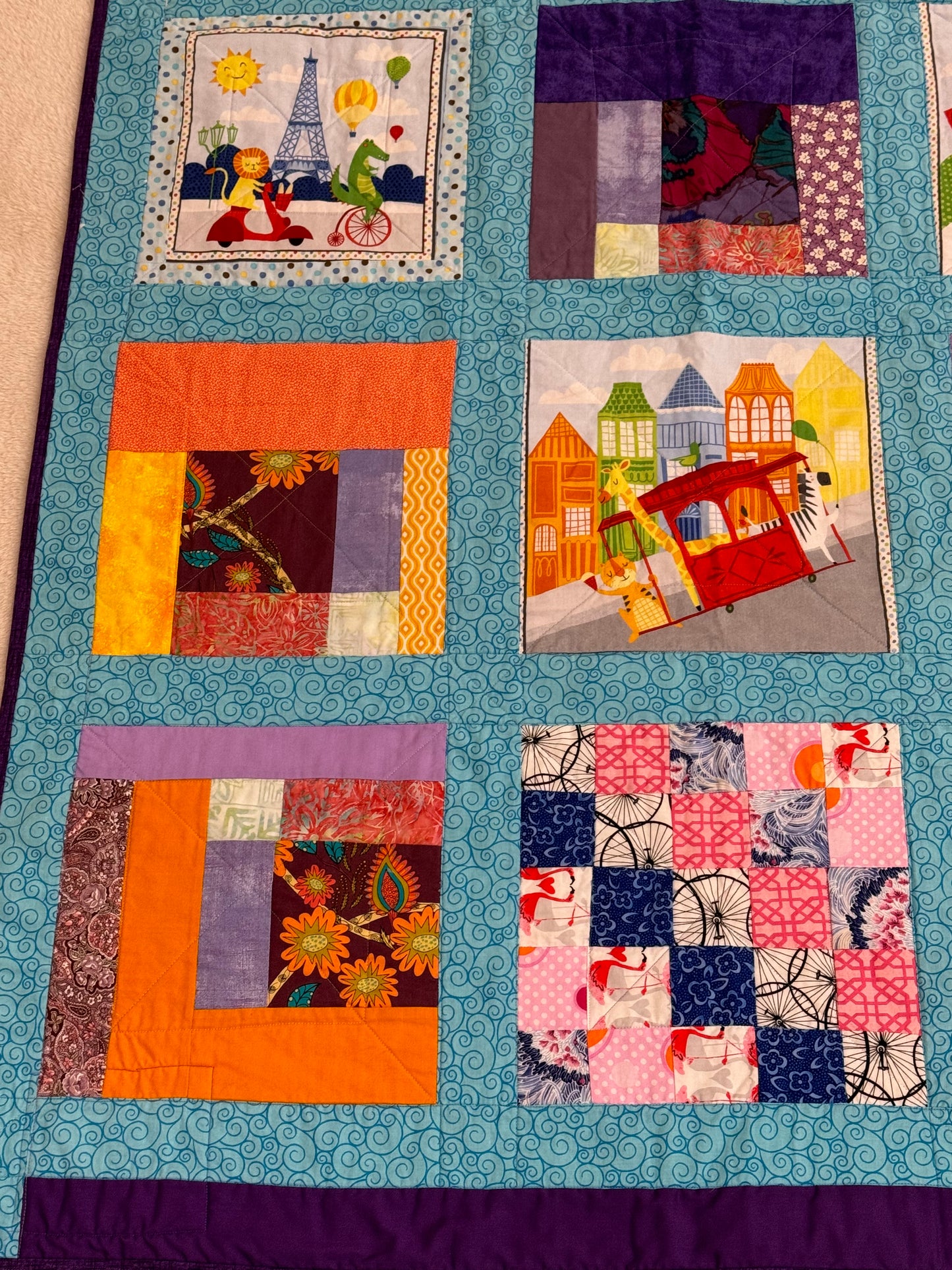 Multi-colored Checkered Children's Quilt