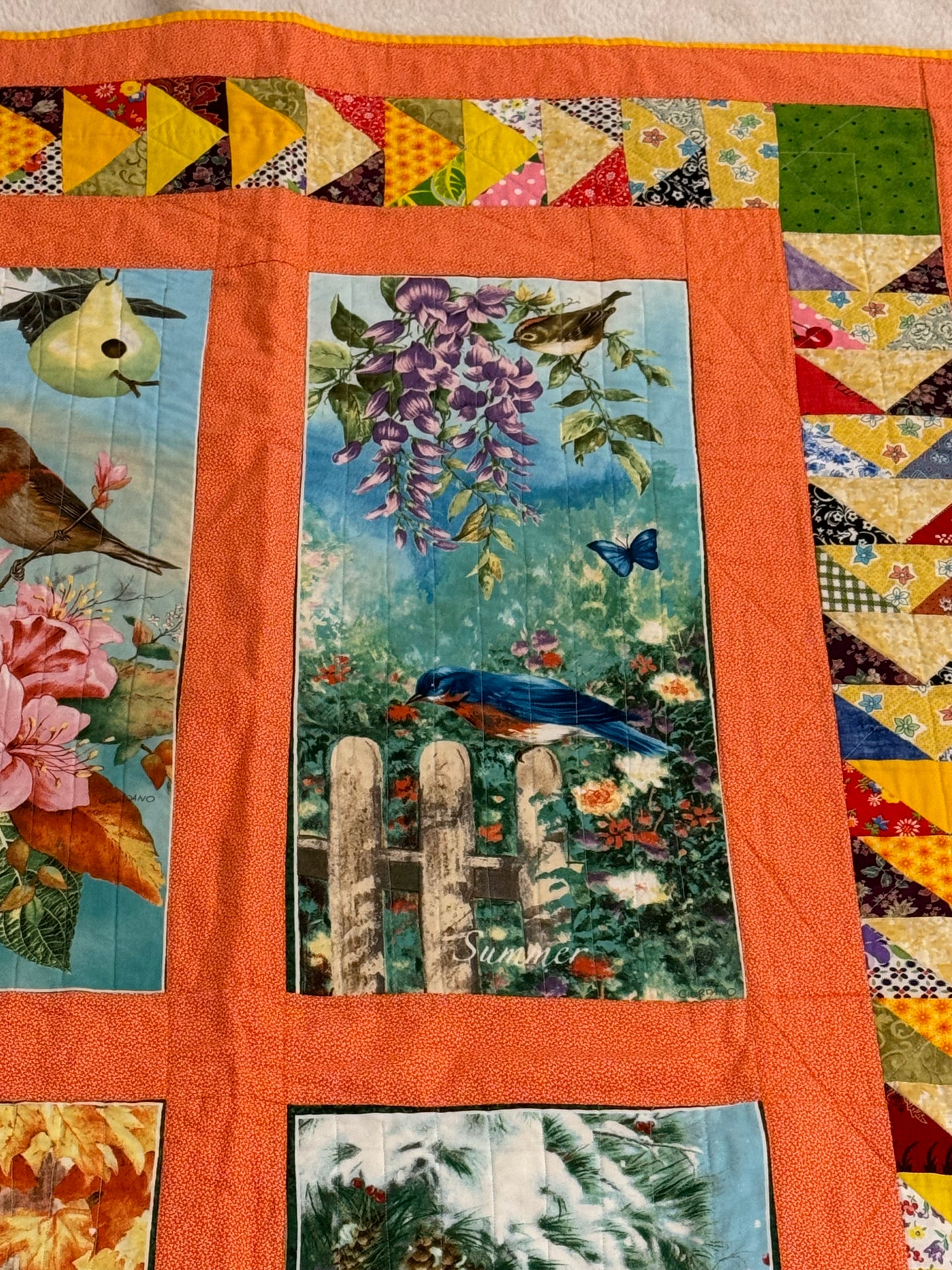 Seasonal Birds Lap Quilt