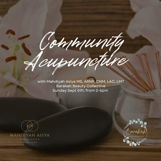 Community Acupuncture Sunday Sept 6th, 2-6pm
