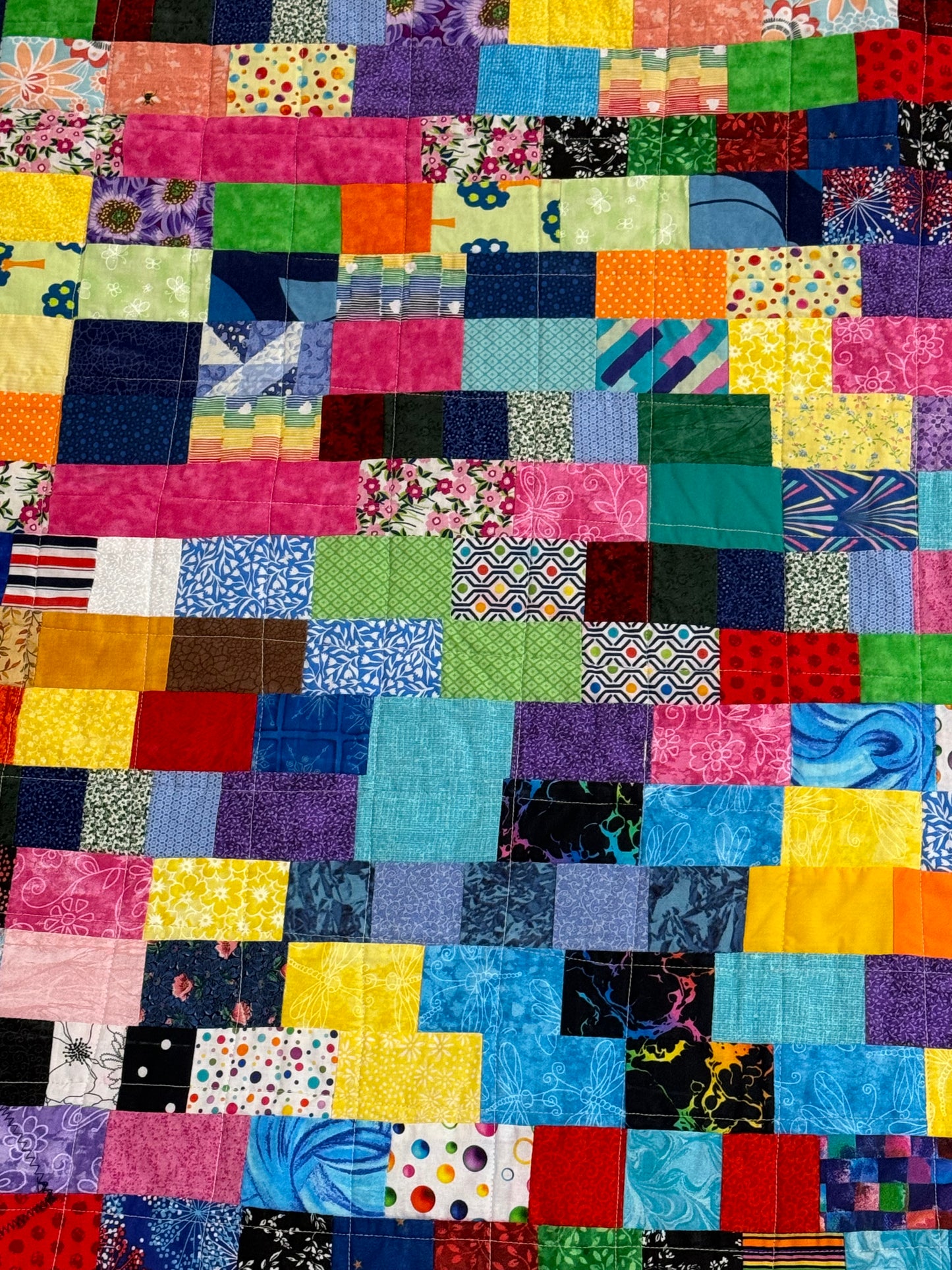 Checkered Multi-colored Lap Quilt
