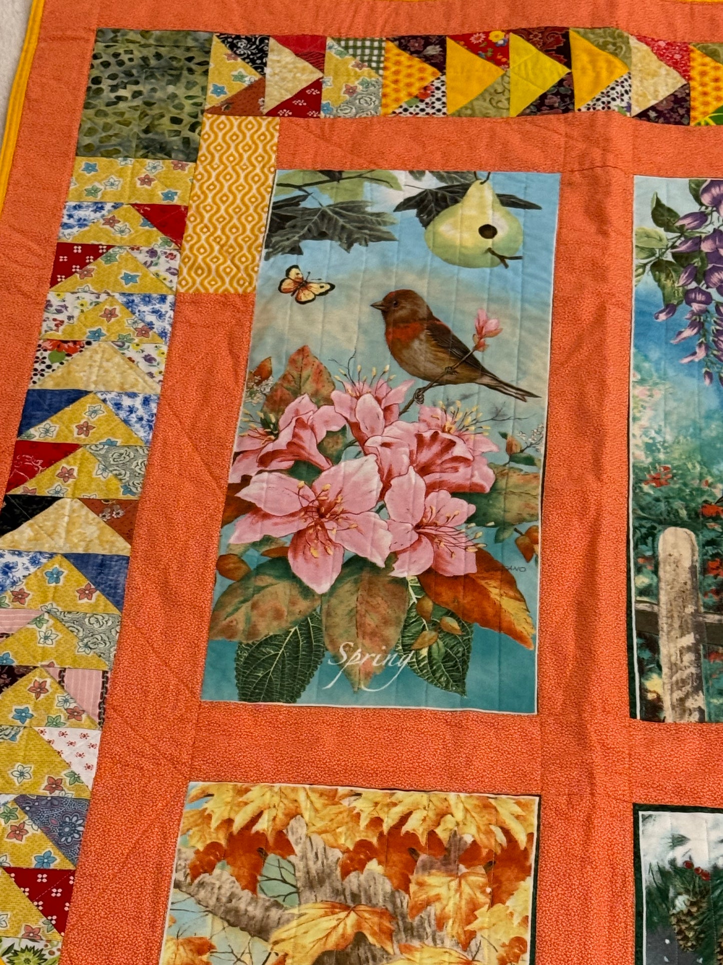Seasonal Birds Lap Quilt