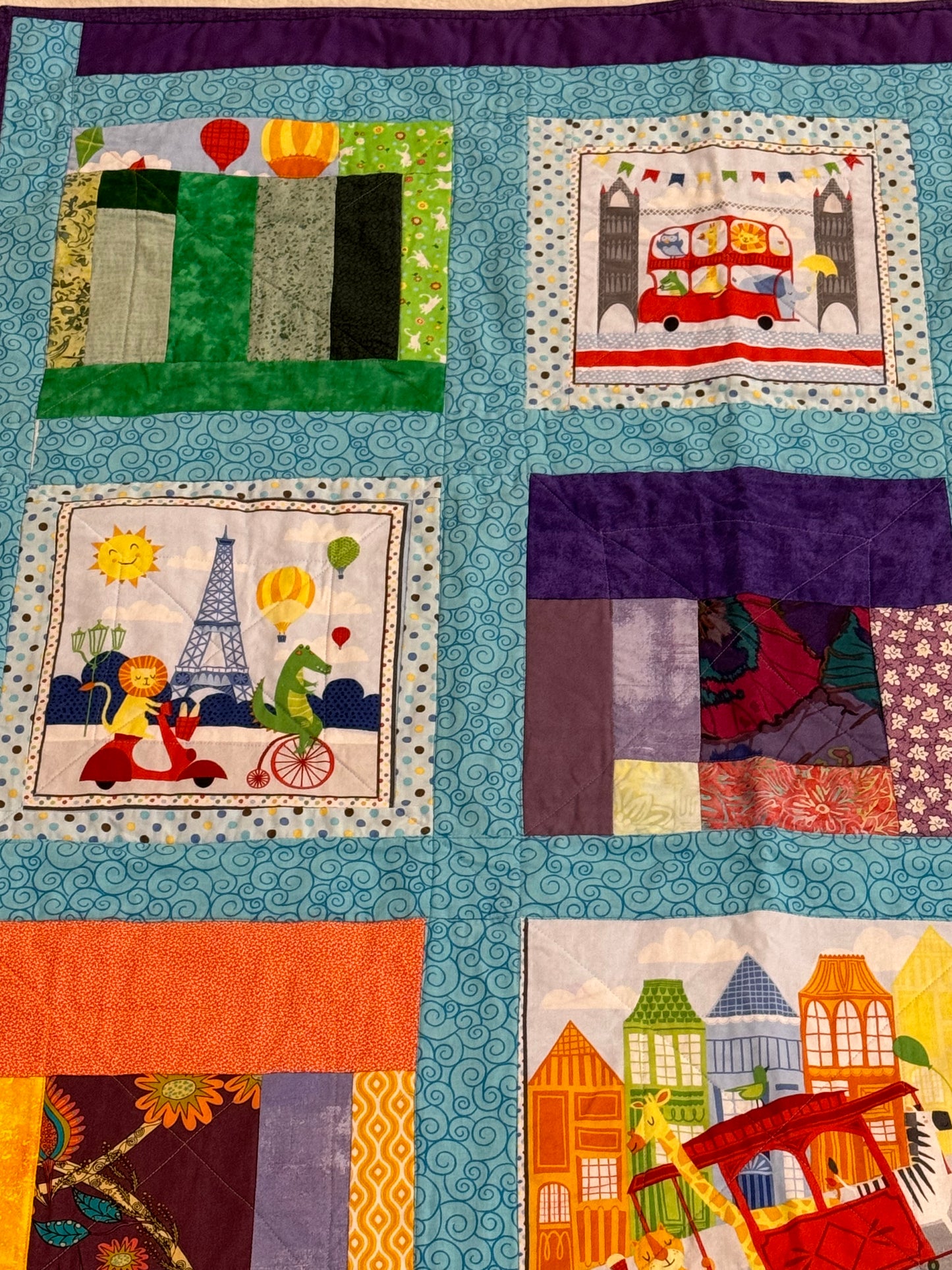 Multi-colored Checkered Children's Quilt