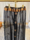 Upcycled Festive Maxi Skirt: Black & Gold