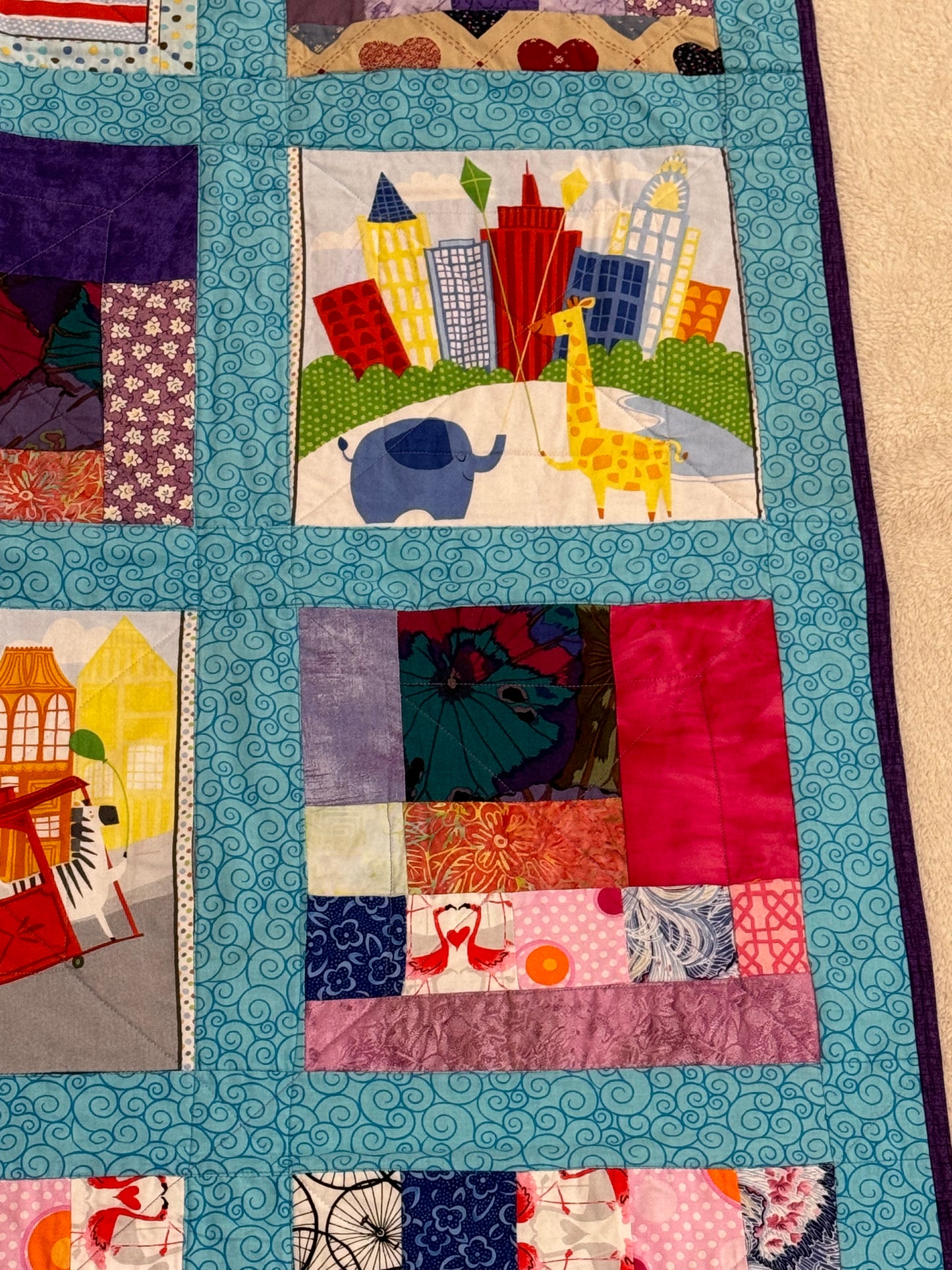 Multi-colored Checkered Children's Quilt