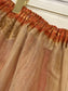 Upcycled Festive Maxi Skirt: Cream, Gold & Peach